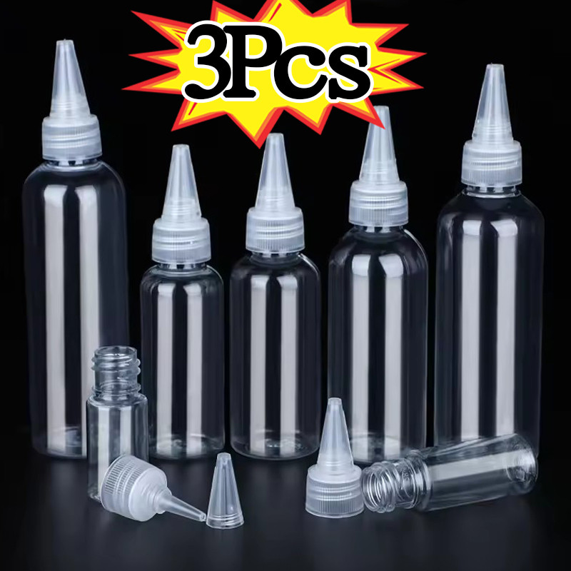 ชุดขวดบีบที่ทนต่อการแตกร้าว 1/3 ชิ้น (6 ขนาด),ภาชนะพลาสติกรีฟิลโปร่งใสพร้อมปากแม่นยํา,แบบพกพาสําหรับการเดินทาง/ใช้ในบ้าน,เป็นมิตรกับสิ่งส