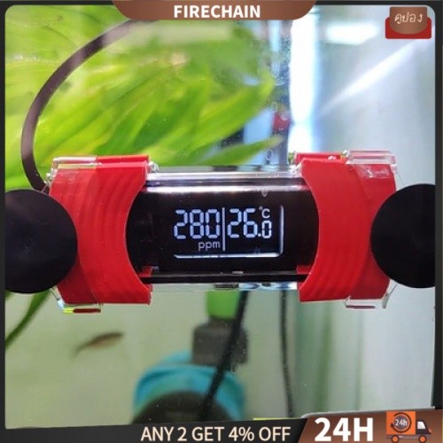firechain เครื ่ องวัดอุณหภูมิตู ้ ปลาหน ้ าจอแสดงผลอุณหภูมิความแม ่ นยําสูงพร ้ อมตู ้ ปลาการตรวจจับคุณภาพน ้ ํา Tds