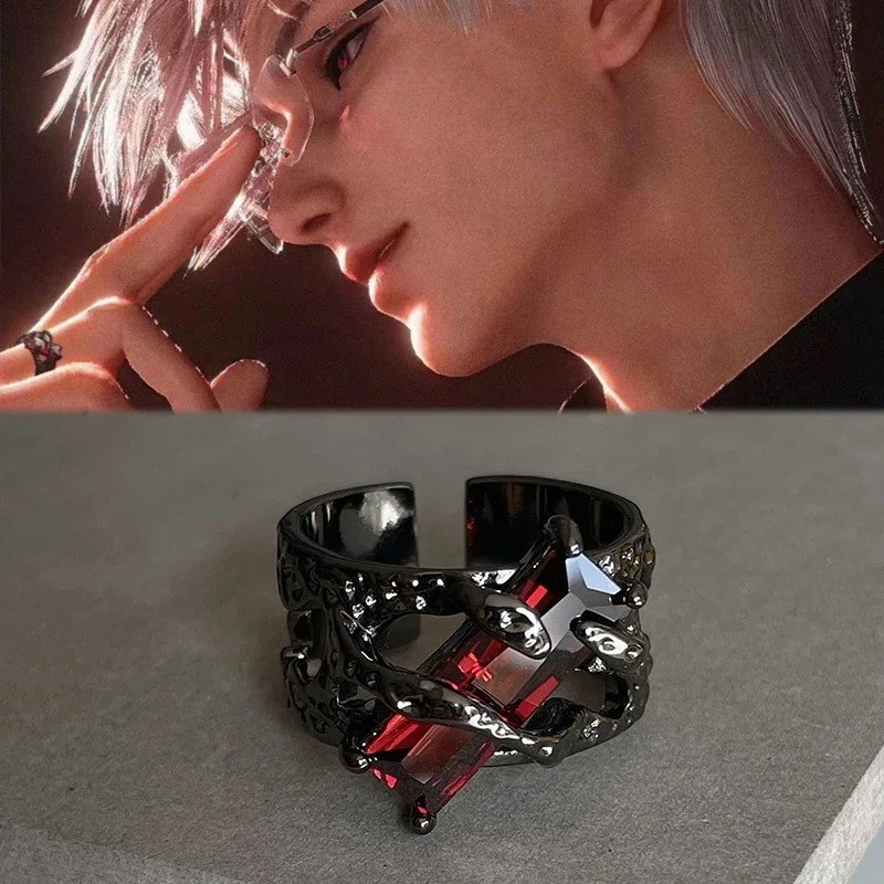 เกม Love และ Deepspace Sylus คอสเพลย์แหวน Unisex Punk ปรับเปิดแหวนเครื่องประดับของขวัญ