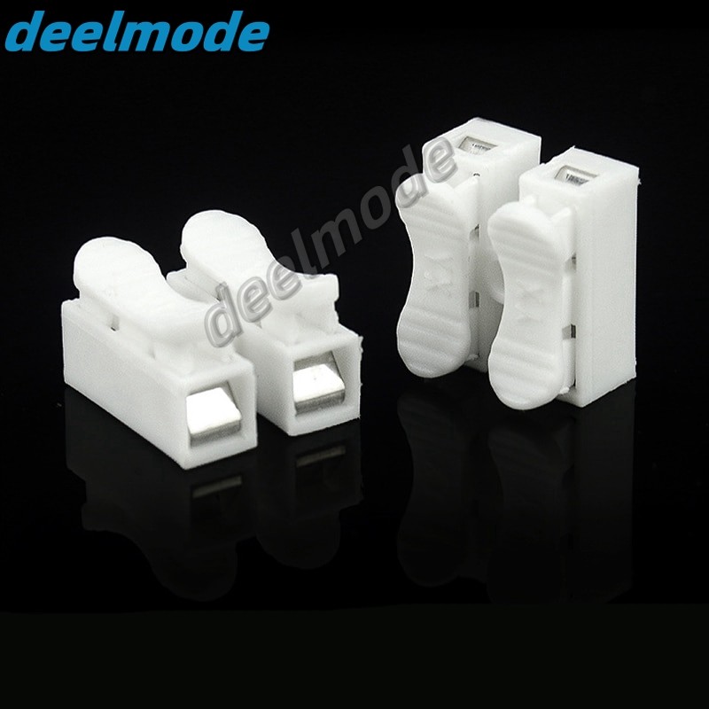 10 ชิ้น Ch-2 Connector Terminal ขั้วต่อสายไฟเชื่อมต่อแถวโพสต์ Quick Spring Push Type Butt Two-Position CH-2 Quick Connector Terminal 2 In 2 Out