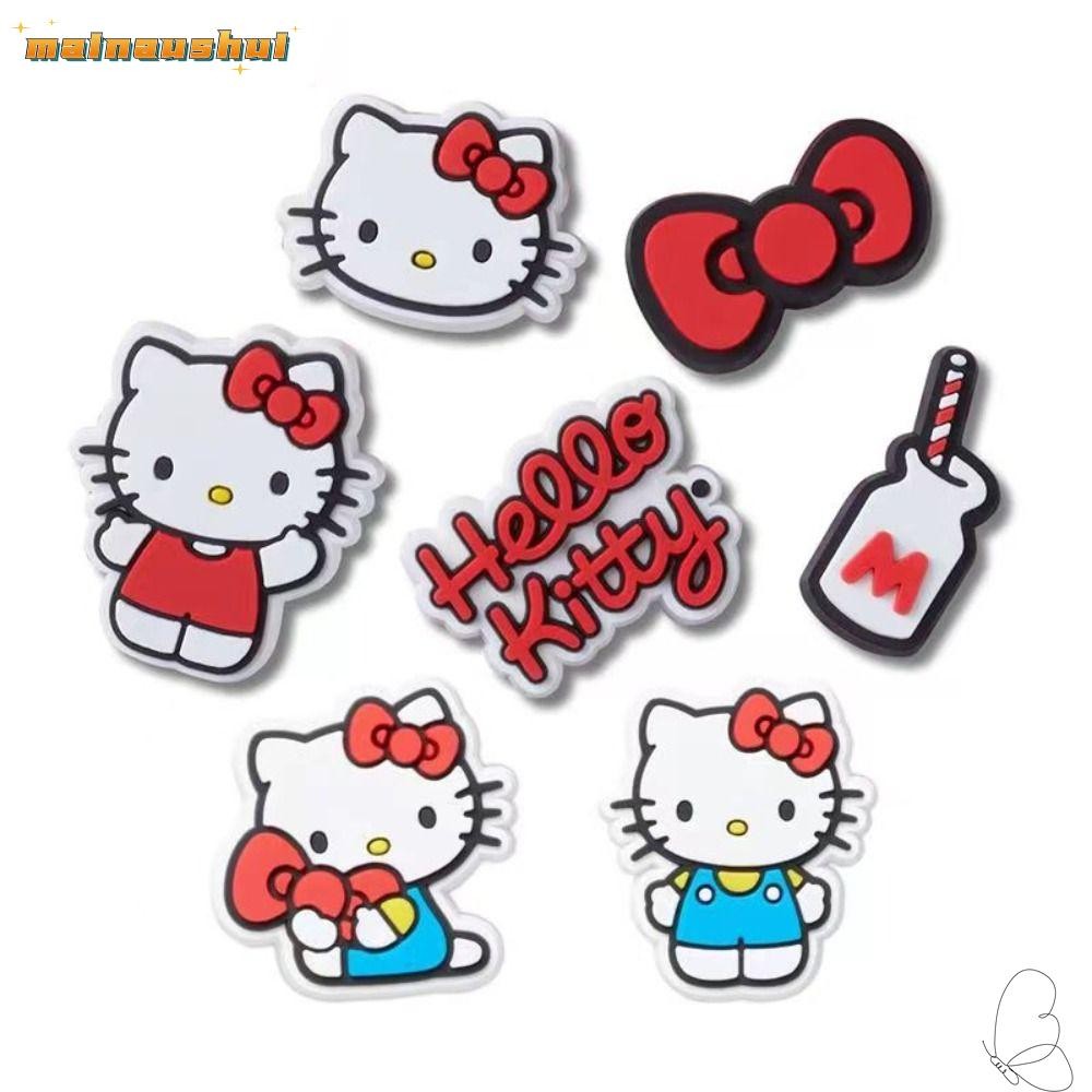 Mainaushui รองเท้า Charms,ที่ถอดออกได้ Hello Kitty รองเท้า Chain Decor,น่ารัก DIY Sanrio รองเท้าหัวเ