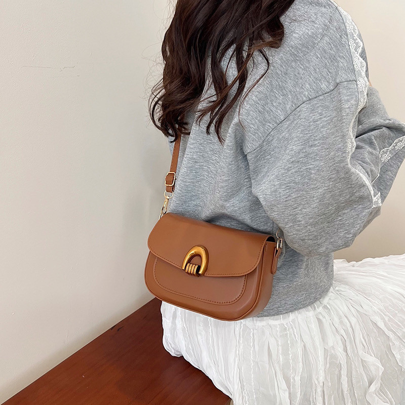 Retro Niche Underarm Bag Female New Style Fashion Korean Saddle Bag Simple All-Match Shoulder Bag