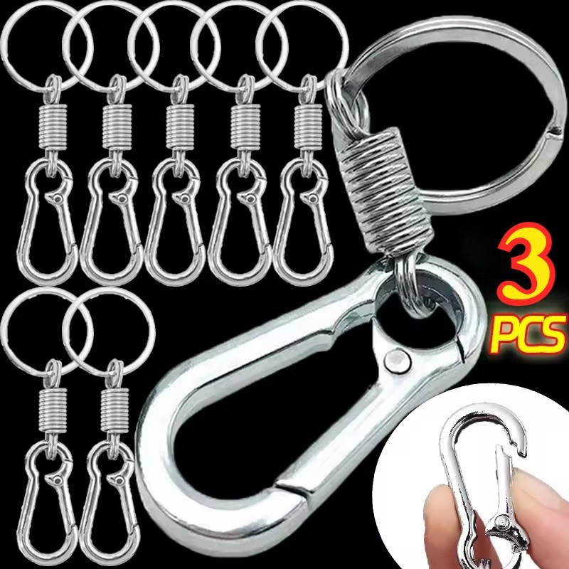 1/3 ชิ้นกลางแจ้งฤดูใบไม้ผลิคลิปพวงกุญแจสําหรับเดินป่า/ตั้งแคมป์ | ตะขอคาราบิเนอร์โลหะผสมสังกะสี 9 ซม., แหวนกุญแจสําหรับงานหนักสําหรับเป้สะพายหลัง/ที่แขวนอุปกรณ์