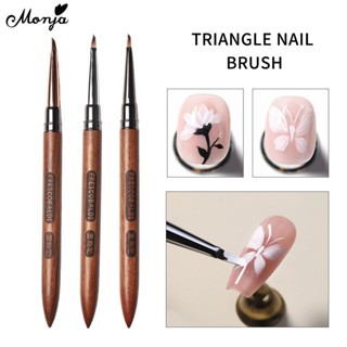 Monja เล็บแปรงศิลปะสามเหลี่ยมภาพวาดกลีบดอกไม้วาดเล็บปากกาสาม…