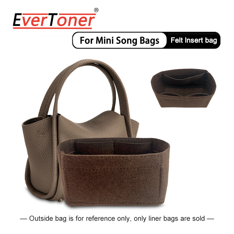Evertoner Felt Material Organizer Insert Into The Bag for The Mini Song Bag Makeup Liner Bag Accessories