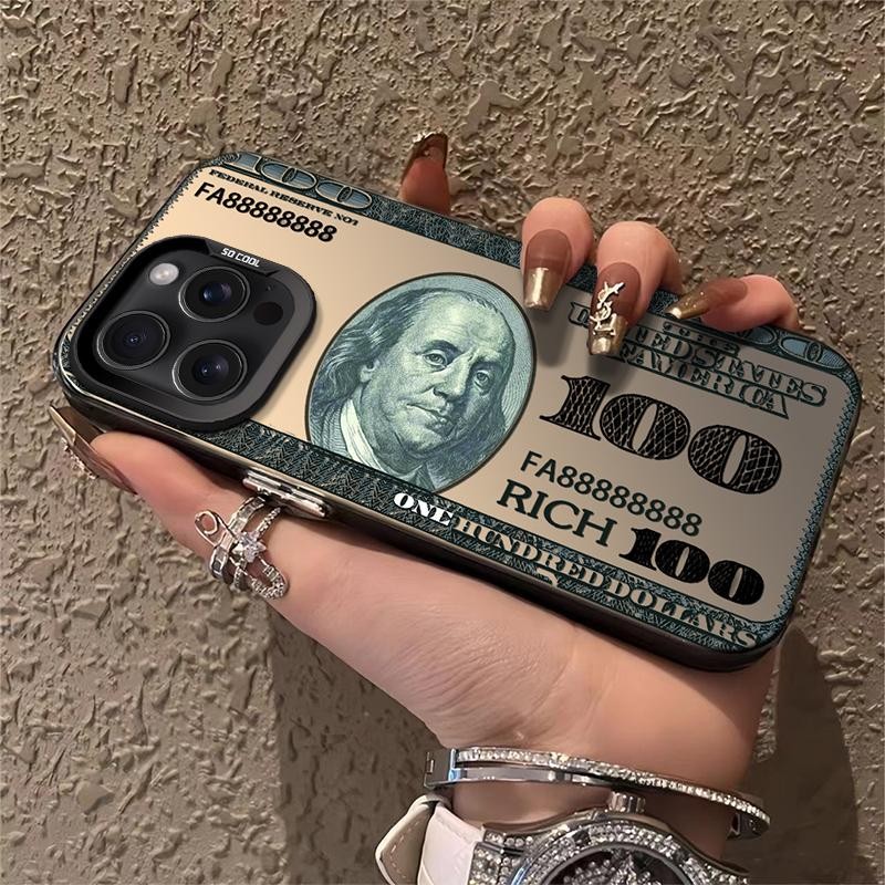 USD ธนบัตรสําหรับ iPhone 16 15 14 11 Pro Max 13 12 Mini XR 7 8 Plus SE กันกระแทกป้องกันหน้าจอปลอก