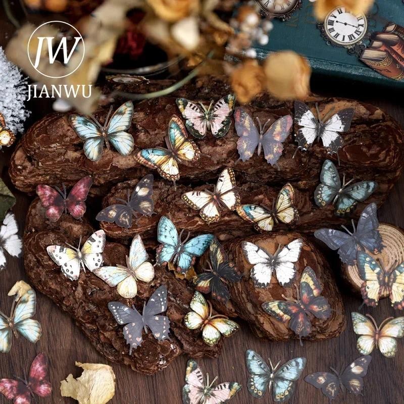Jianwuclassic Private Collection Series Vintage Butterfly Book Landscape Collage วัสดุกระดาษ Creativ