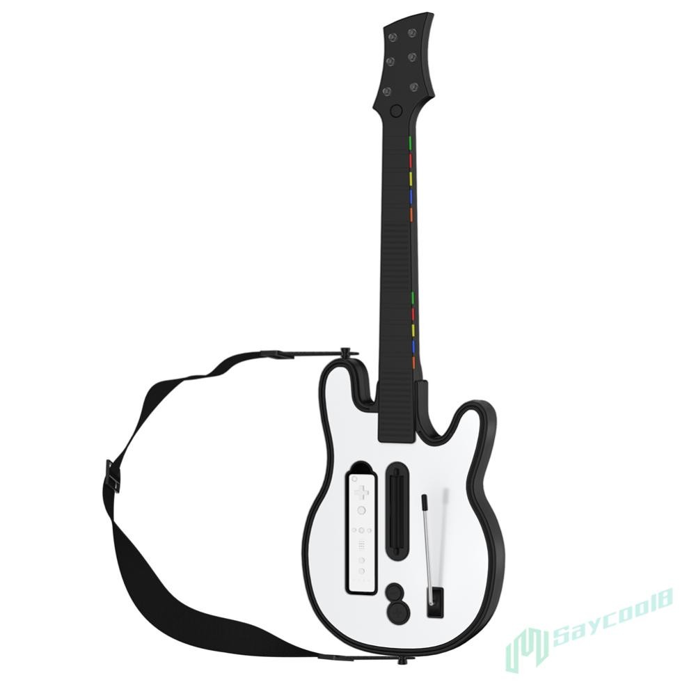 ✪พูดคูล✫คุณภาพสูง Wireless Guitar Controller คอนโซลรีโมทจอยสติ๊ก RGB สําหรับ Wii Guitar Hero