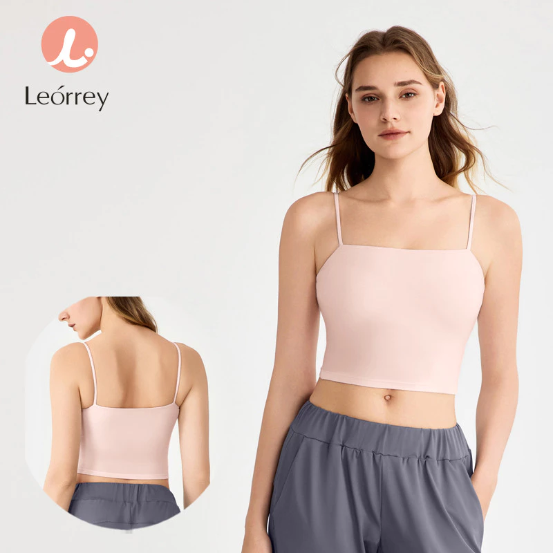 Leorrey เสื้อโยคะสปอร์ตบรา แผ่นรองหลัง สายเล็ก