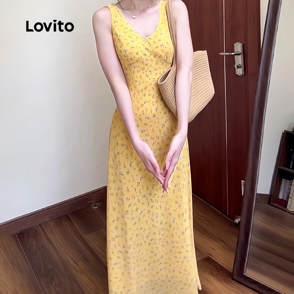 Lovito ชุดเดรสลําลองลายดอกไม้ ดิทซี่ สําหรับผู้หญิง LNE100067