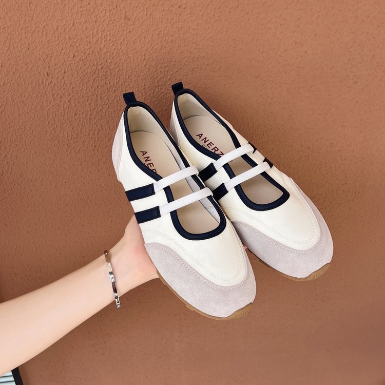 รองเท้าผ้าใบผู้หญิง แบบต่ำ ปลายกลม สายยางแบน - รูปที่ 6