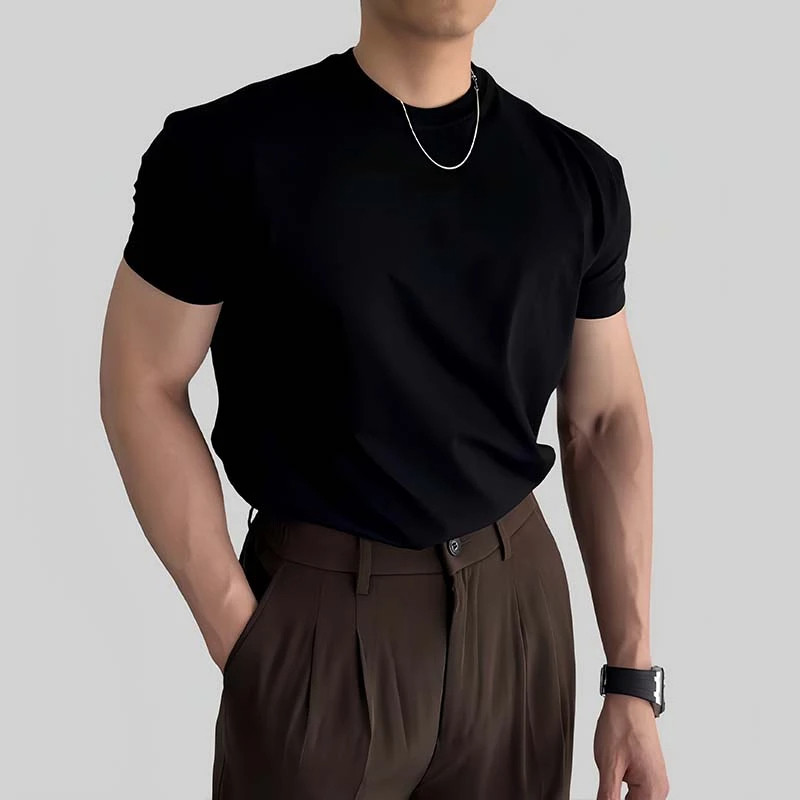 เสื้อยืดแขนสั้นผู้ชาย Baolongxin สําหรับออกกําลังกายฤดูร้อนและชุดลําลอง - รูปที่ 2