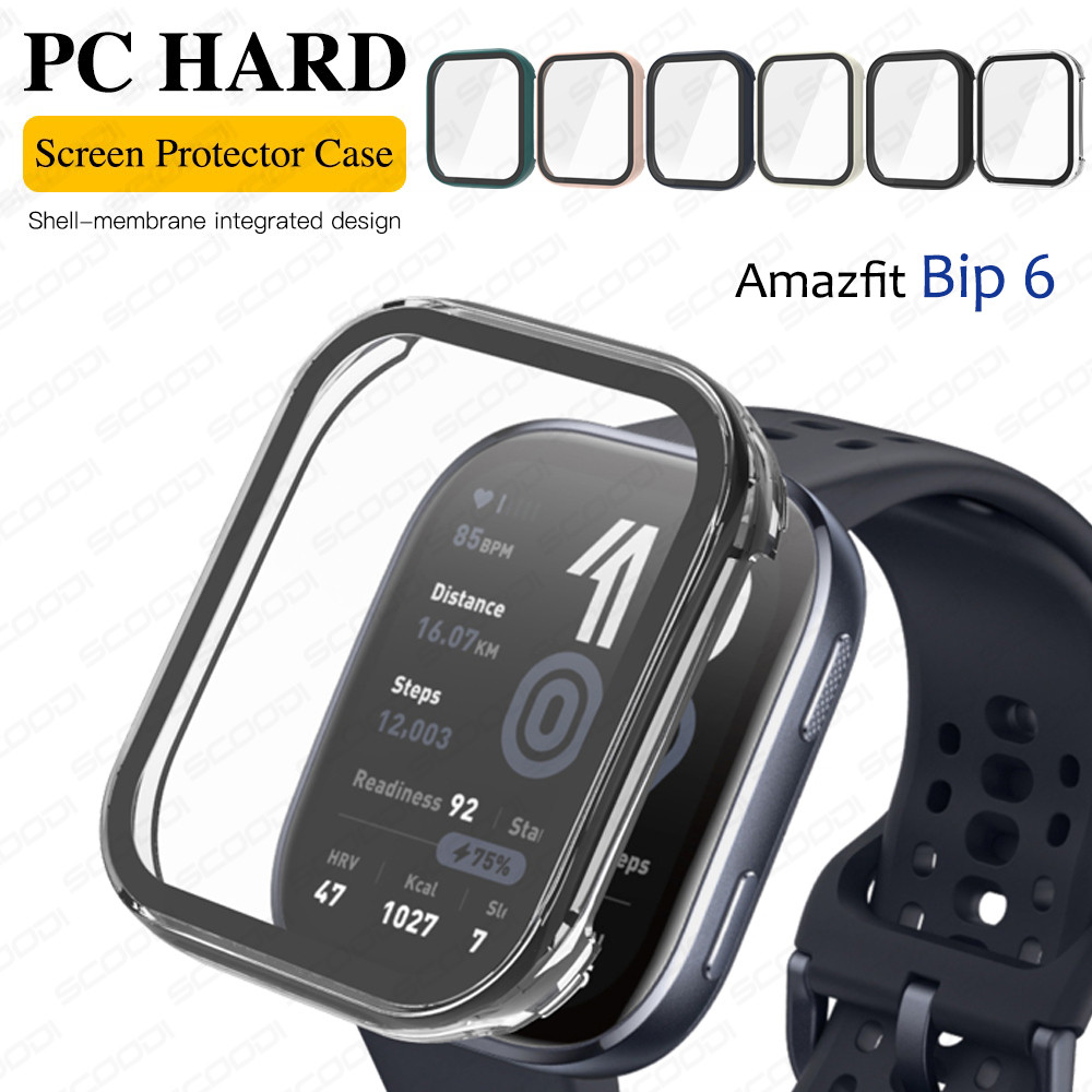 เคสป้องกันหน้าจอสําหรับ Amazfit Bip 6 การป้องกันกันชนคลุมทั้งหมด + ฝาครอบกระจกนิรภัยระดับพรีเมียม 9H