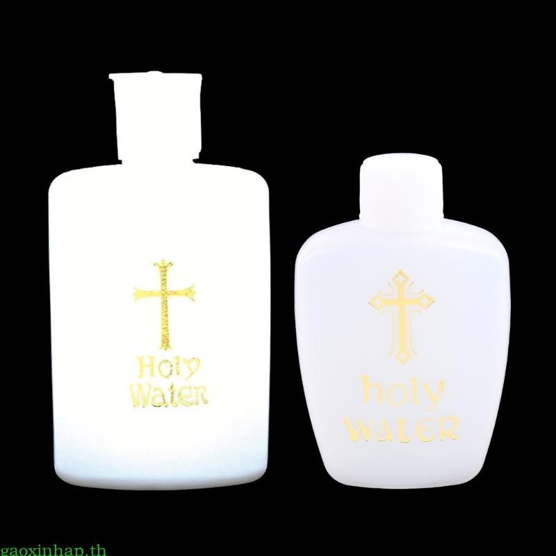 Gaoxinhap Easter Holy Water Bottle Gold for Cross Container with Screw Lis Mini Lotion Bottles for Christian Easter Part