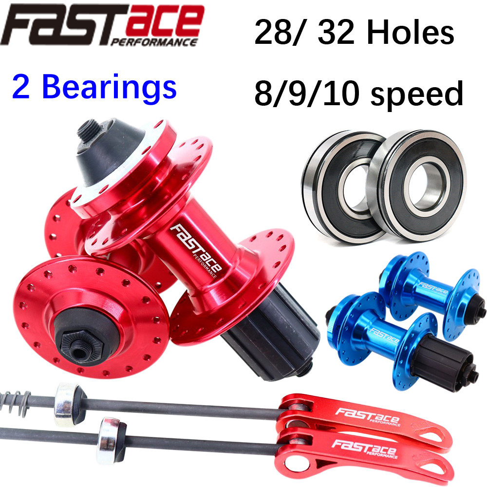 FAST Bike 2 แบริ่ง hub MTB 28 32 หลุม Quick Release Disk เบรค 6 Bolts ด้านหน้าด้านหลัง hub 28H 32H ปิดผนึกแบริ่ง hub สําหรับ shimano HG