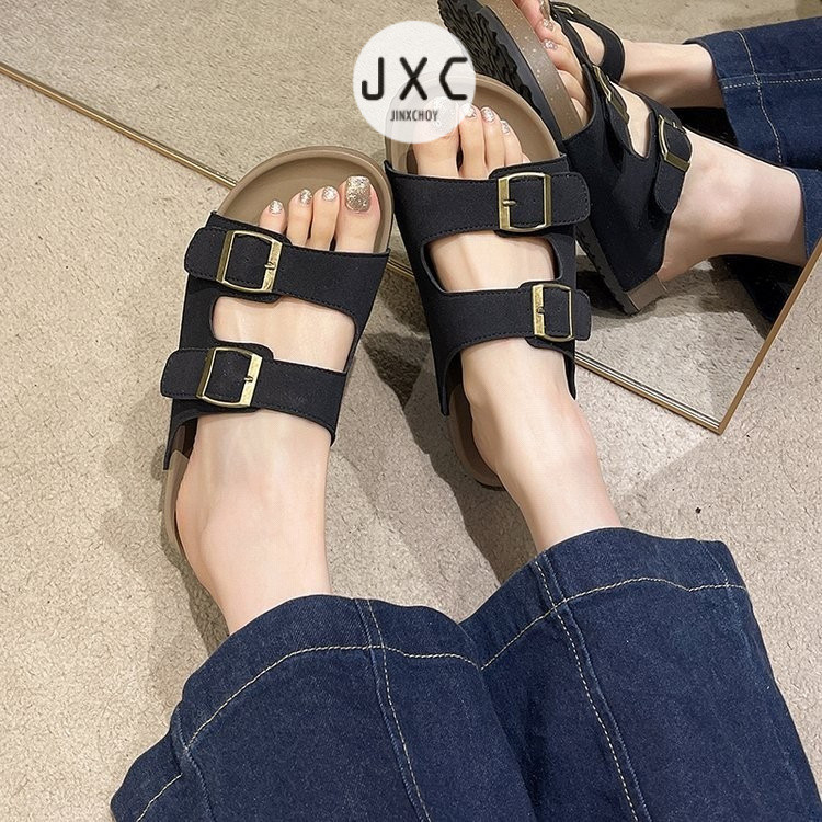 [จัดส่งในประเทศไทย] 35-45 SIZE ตัวเลือกสบาย ๆ แฟชั่นกันลื่นระบายอากาศฤดูร้อนรองเท้าแตะกลางแจ้งร้อยสไตล์เกาหลีคู่รองเท