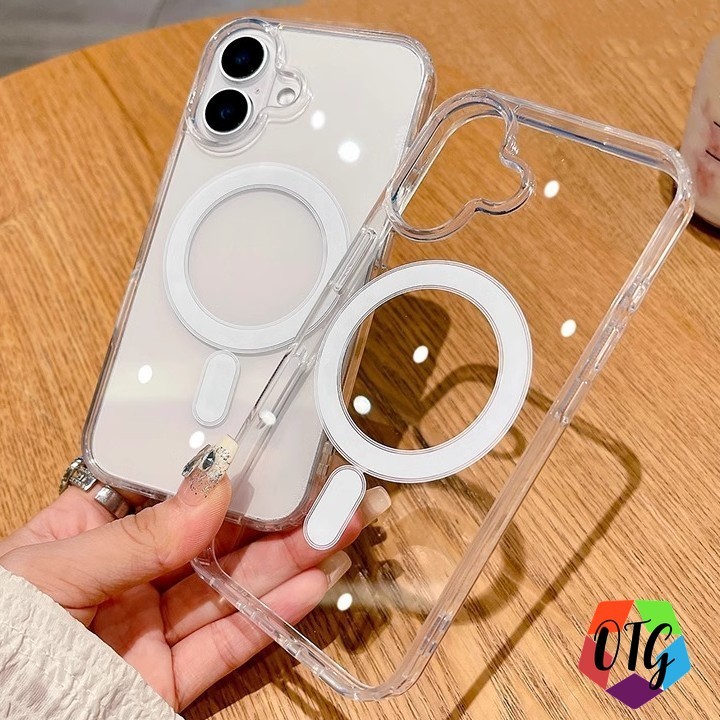 ใสเคสแม่เหล็ก for Iphone 17 11 16 Pro Max 15 12 14 13 Pro Max ชาร์จไร้สาย เคสโทรศัพท์ สวย กันกระแทก เคสมือถือ TPU