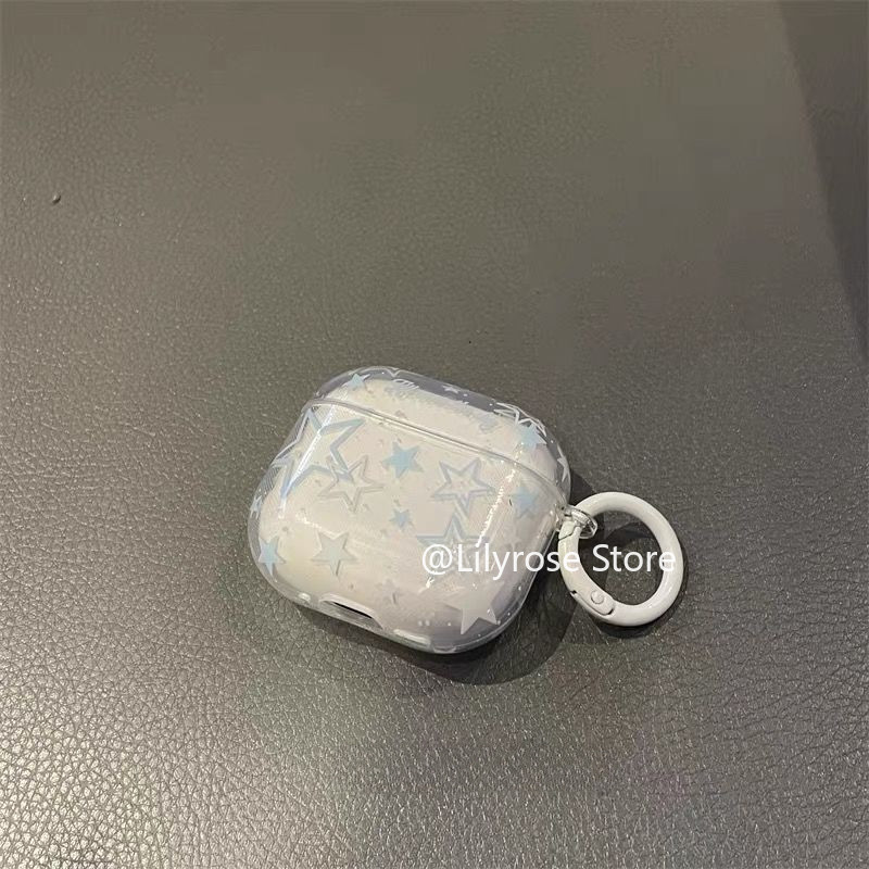 ดาวฝาครอบหูฟังสําหรับ Apple AirPods 4 3 2 1 รุ่น AirPods Pro2 Pro หูฟังบลูทูธกรณีโปร่งใส