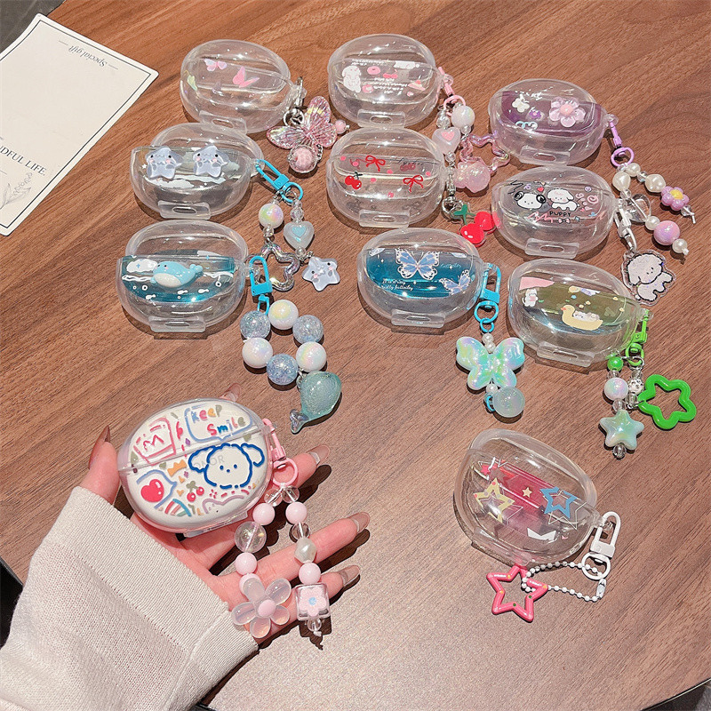 สําหรับ Honor EarBuds X8 X7 หูฟังบุคลิกภาพปลาวาฬลูกสุนัขดอกไม้ดาวผีเสื้อ motif