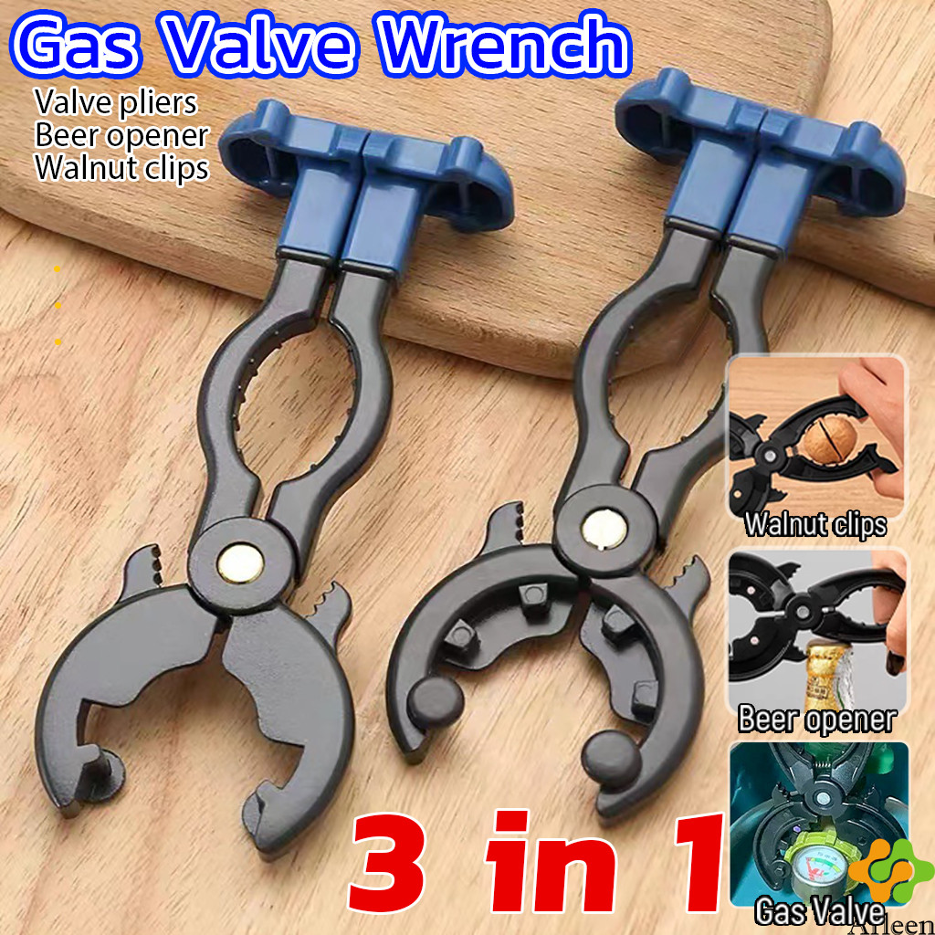 Arleen ที่เปิด-ปิดวาล์วแก๊ส ตัวช่วยเปิดขวด  3-in-1 ประแจถอดวาล์ว gas valve wrench