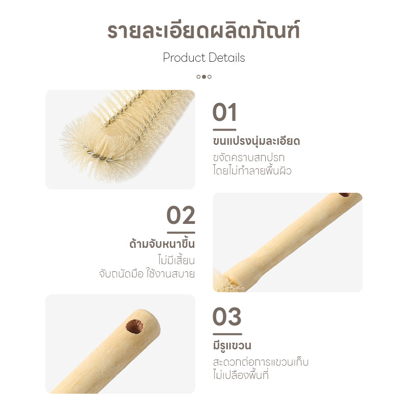 MITI4 พร้อมส่ง แปรงล้างขวด ด้ามยาว แปรงทำความสะอาดขวด แปรงไนลอน ขนแปรงนุ่ม มี 4 ขนาด COD MITI244