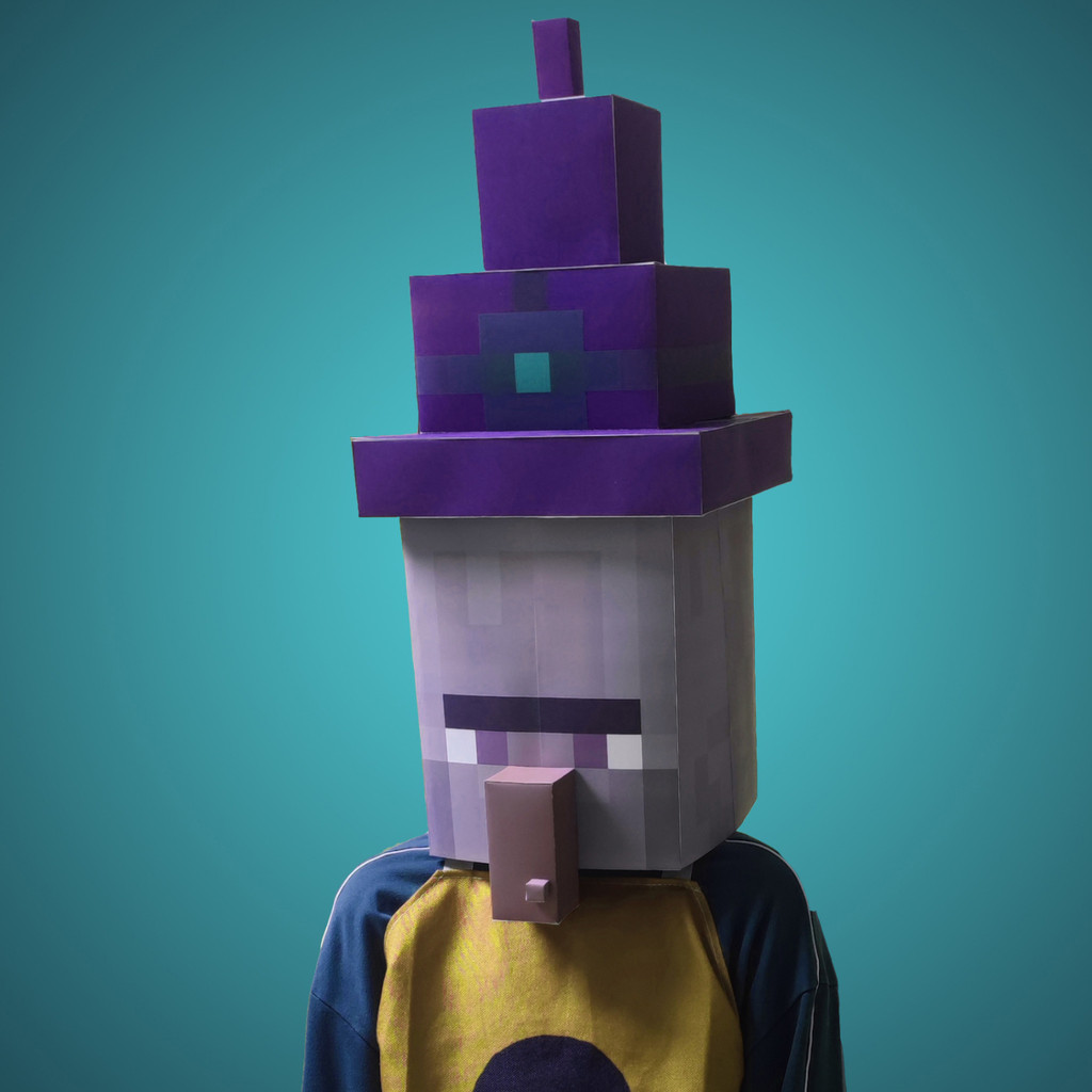 Minecraft Villager Wizard Headgear Model Drawing Handmade Villager Mask