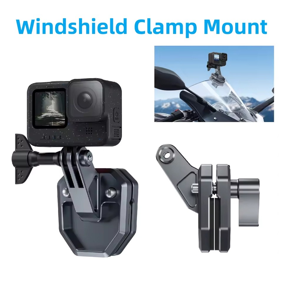 TELESIN Action กล้องรถจักรยานยนต์กระจก Clamp Mount สําหรับ Gopro Insta360 DJI Action กล้องอุปกรณ์เสริม POV ยิง