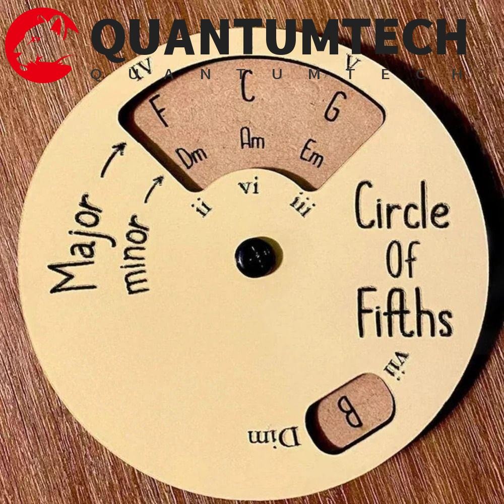 QUANTUMTECH กีตาร์คอร์ดล้อ,ไม้วงกลมของ Fifths ล้อไม้ Melody เครื่องมือ, ล้อไม้กลมน้ําหนักเบาเพลงเครื่องมือการศึกษารอบเพลง Melody Ukulele