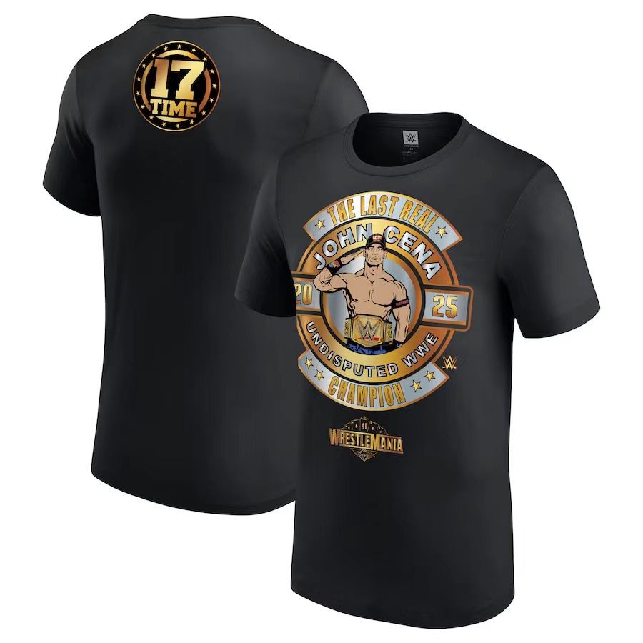 พร้อมสต็อกใหม่ WWE John Cena แขนสั้นผ้าฝ้าย 100% มวยปล้ําต่อสู้หลวมเสื้อยืดคอลูกเรือผู้ชาย 0423