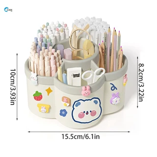 ที่ใส่ปากกาหมุนได้ Desk Organizer Smooth Edges Marker Pen Organizer Study Essentials เหมาะสําหรับนักเรียนชั้นประถมศึกษา