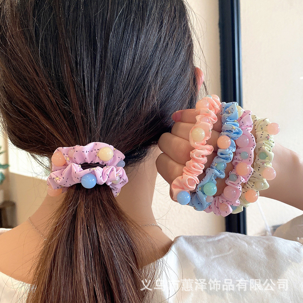 1 ชิ้น COLORFUL GUM BALL HAIR TIE