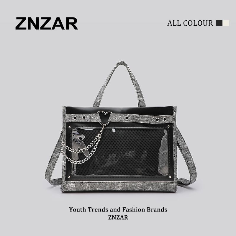 โซ่อินเทรนด์ Cool ZNZAR Pain Bag สองมิติแฟชั่น Dark Punk อาหารขนาดกลางปริมาณแบบพกพาไหล่กระเป๋า Messenger ecytb4.24