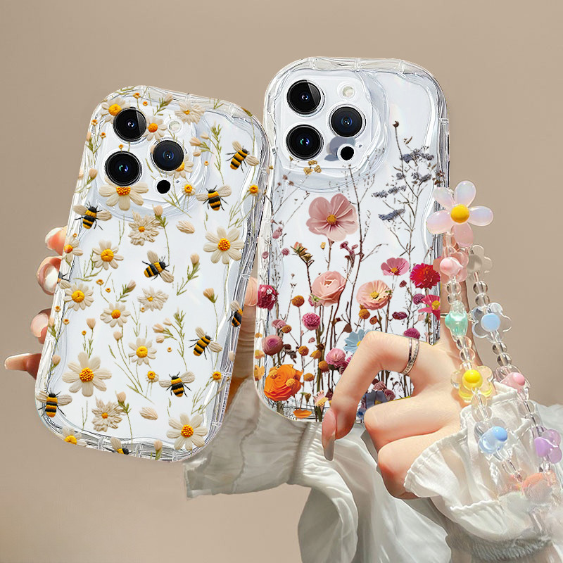 สร้อยข้อมือดอกไม้ปลอกโซ่สําหรับOPPO Realme C75 C67 C63 C65 C53 หมายเหตุ 50 60 C35 C51 C61 C55 C11 20