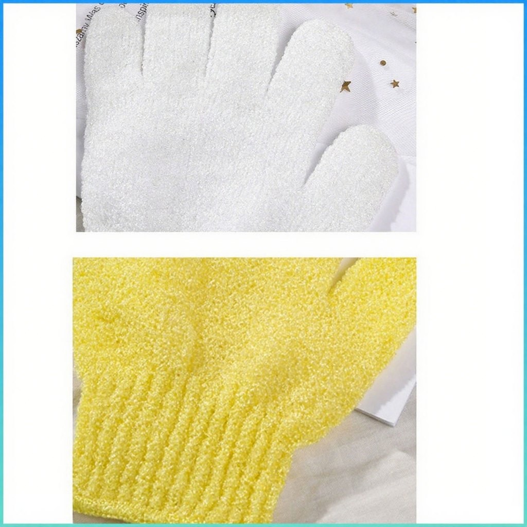 COD ถุงมืออาบน้ำ ถุงมือขัดผิวอาบน้ำ ขจัดเซลล์ผิวเก่า พร้อมส่ง Glove-style bath towel Shower Gloves - BAZZR - รูปที่ 4