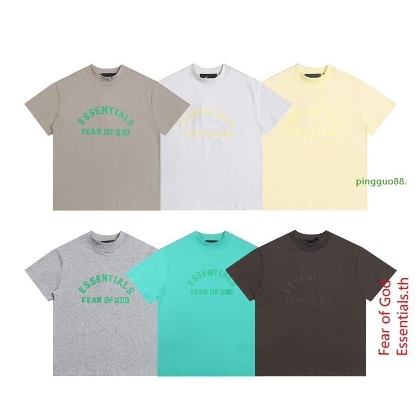 เสื้อยืดคอกลม แขนสั้น พิมพ์ลายโลโก้ Fear of God ลําลอง แบบสวมหัว สําหรับผู้หญิง
