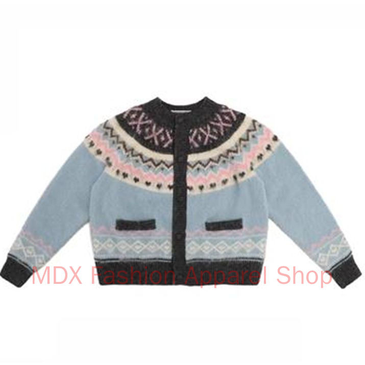 เกาะยุติธรรมถักเสื้อกันหนาวเหนียวนุ่มคาร์ดิแกนฤดูหนาวที่อบอุ่นของผู้หญิง - รูปที่ 6