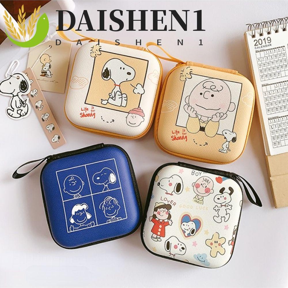 Daishen1 กระเป๋าใส่เหรียญ หูฟัง สายเคเบิล USB ลายการ์ตูน แบบพกพา