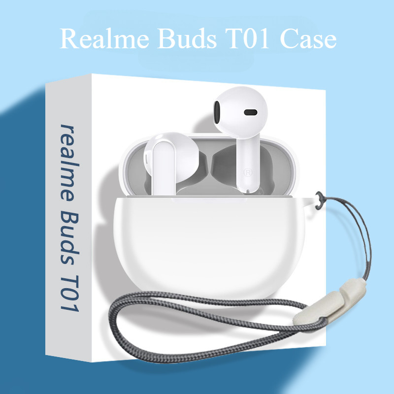 สําหรับrealme Buds T01 เคสซิลิโคนนุ่มน่ารักจี้เชือกเส้นเล็กRealme Buds T01 เคสกันกระแทกฝาครอบป้องกัน
