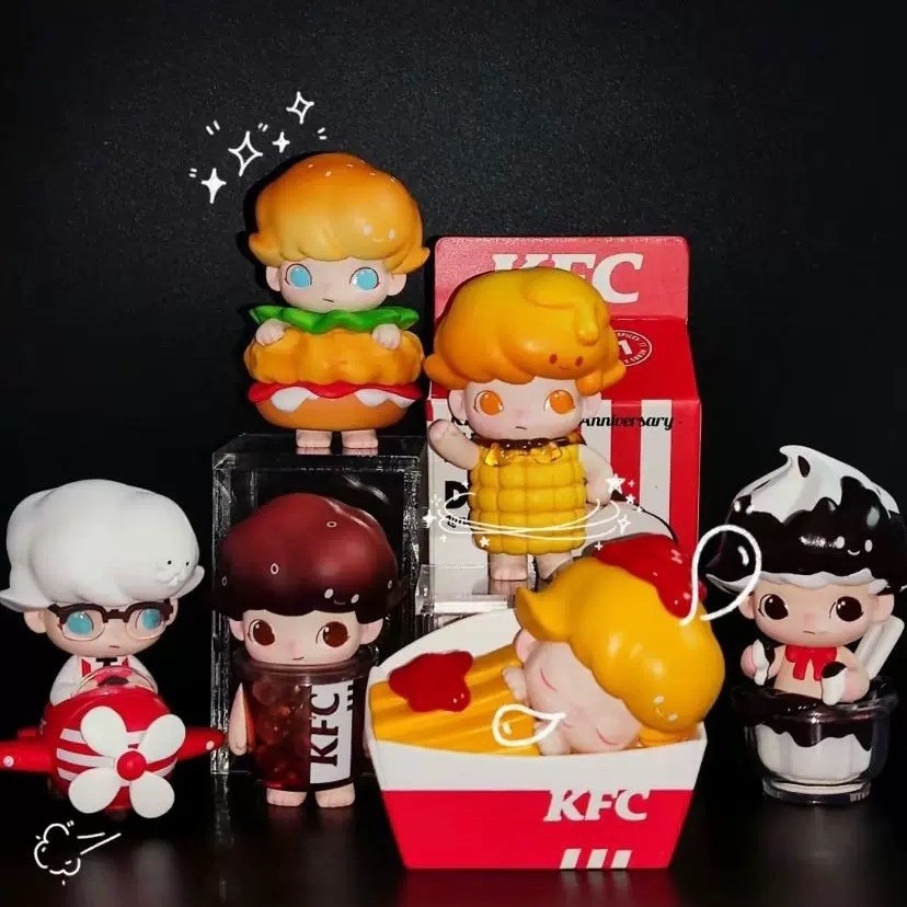 Kfc KFC KFC Co-Branded DIMOO Mystery Box เยี่ยมชมลับอร่อย Wonderland ยืนยันสไตล์รูป Burger French Fries Mo