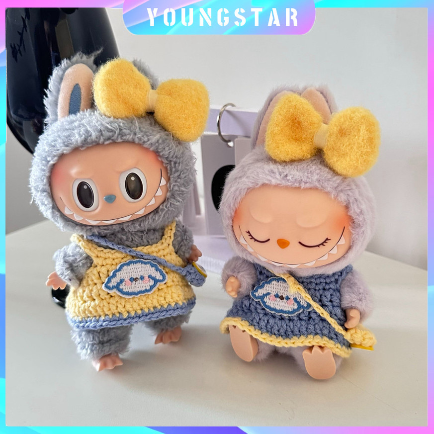 Labubu เสื้อผ้าเด็ก macaron เสื้อผ้าน่ารักอุปกรณ์เสริม Match Hoodies ตุ๊กตาอุปกรณ์เสริมน่ารักตกแต่งผ้าเล็กๆสําหรับ labu ผ้า