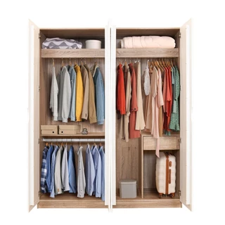 Koncept Furniture ตู้เสื้อผ้าบานเปิด ขนาด 160 ซม. รุ่น Havin สีขาว (160x58x200 ซม.) แบรนด์ KONCEPT FURNITURE