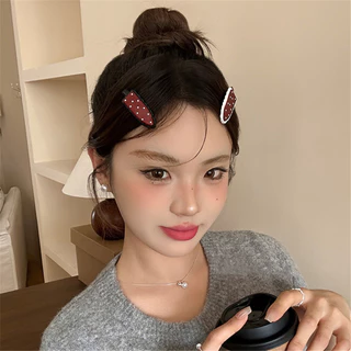 Polka Dot Bangs คลิปอเนกประสงค์ด้านข้าง BB คลิปผมหักคลิปด้านข้าง Duckbill เครื่องประดับผม 1/2 ชิ้น