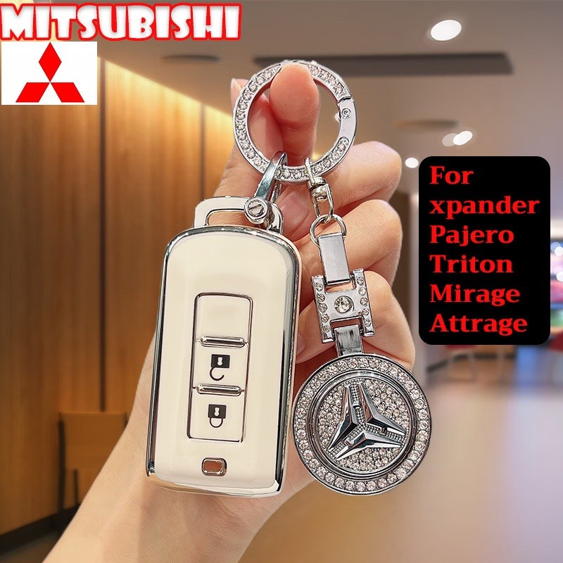 Tpu key case รถ Mitsubishi 2 ปุ่มสําหรับ Mitsubishi xpander/Pajero/Triton/Mirage/Attrage พวงกุญแจกรณีกุญแจ