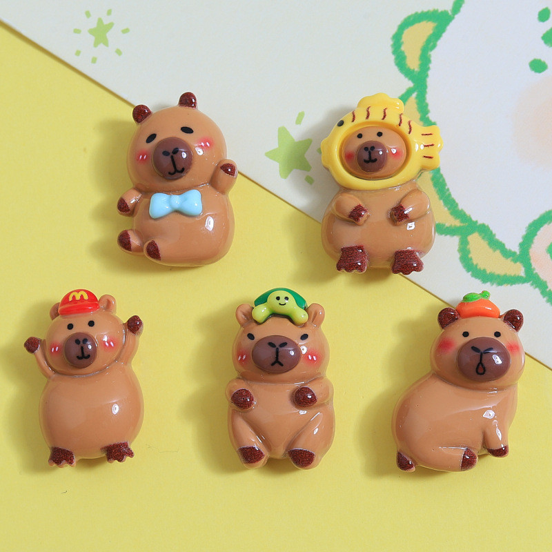 [3 @] สําหรับ Jibbitz Crocs น่ารัก Capibara Capybara อุปกรณ์เรซิน diy เครื่องประดับขนาดเล็กครีมกาวอุ