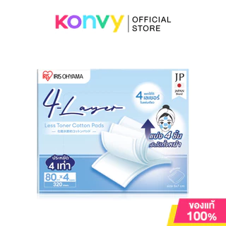 IRIS OHYAMA Cotton Pads ไอริส โอยามะ สำลีแผ่นรีดขอบ 80pcs (2-Way Cleansing/4-Layer Less Toner/Pure Organic)