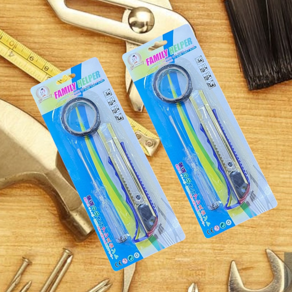 GT-0399 อุปกรณ์สำนักงาน ไขควง+คัตเตอร์+เทปพันสายไฟ