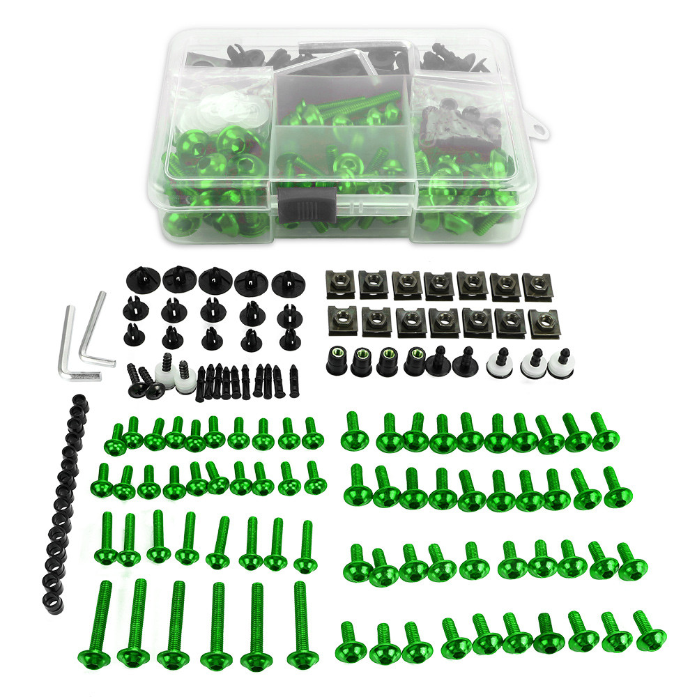 Yชุด M6สลักเกลียว M5ชุดบอดี้สูทตัวยึดน็อตสกรูสำหรับคาวาซากิ ZX600 ZX636 ZX636R ZX6R ZX6RR ZX7R ZX7RR