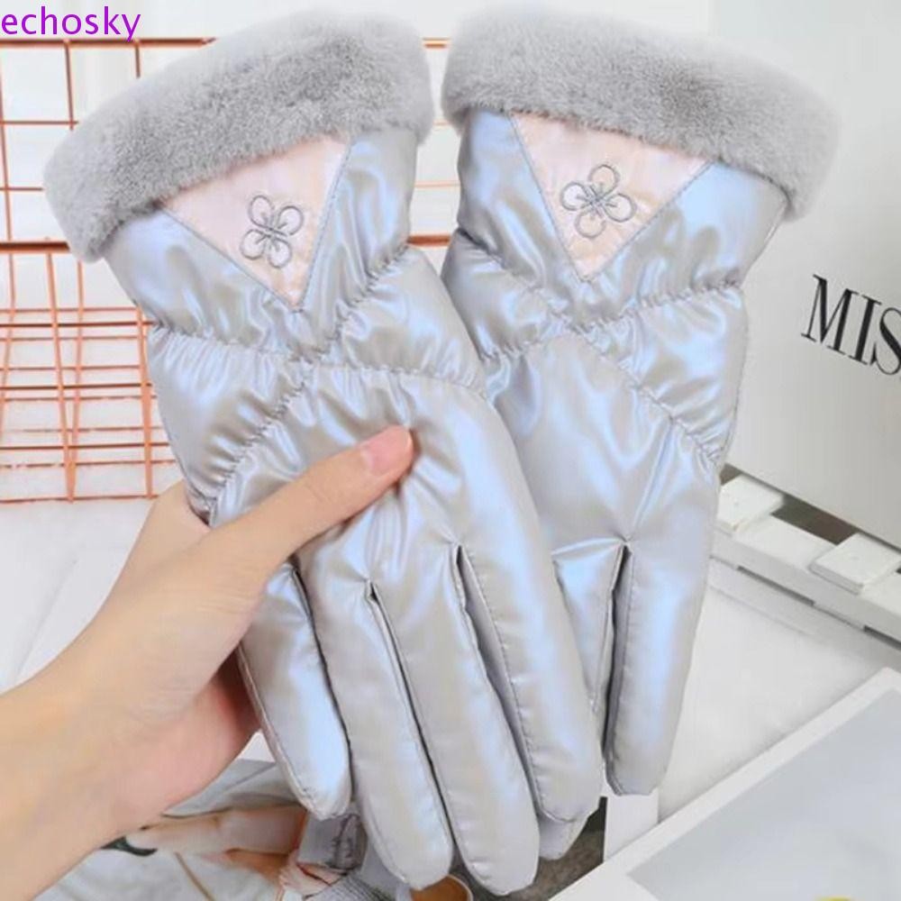Echosky ผู้หญิงถุงมือสกี,หนา Warm Winter Mittens,น่ารักหน้าจอสัมผัสตุ๊กตากันน้ําหิมะถุงมือรถจักรยานยนต์หิมะ