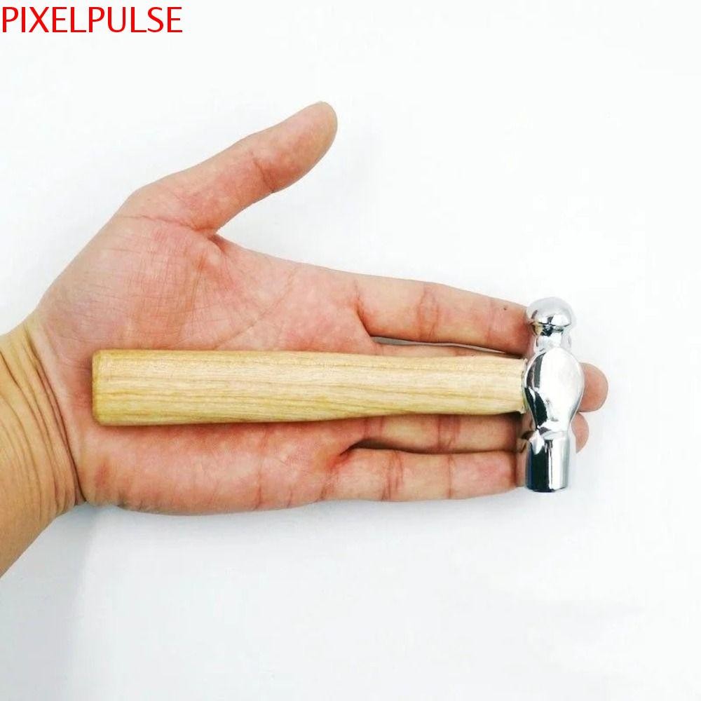 Pixelpulse ค้อนขนาดเล็ก ด้ามไม้ สว่านมือมัลติฟังก์ชั่น เครื่องมือหนีรถยนต์ หัวกลมขนาดเล็ก ค้อนสองหน้า งานไม้