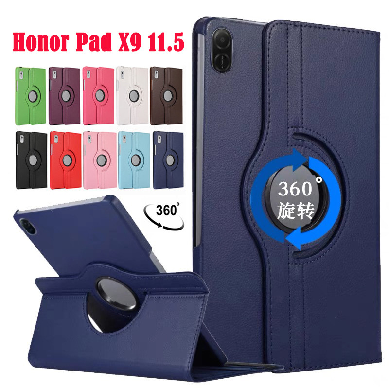 360.เคสฝาพับ หมุนได้360 องศาหมุน เคส สําหรับ Huawei Honor Pad X9 11.5 2024 เคสหนัง เคสกันกระแทก มีช่องใส่ปากกา